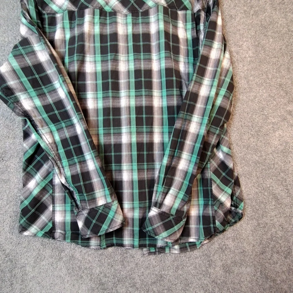 Helix Mens Shirt Multicolor L Plaid Long Sleeve Button Up Collared Athletic Fit